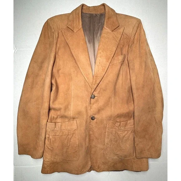 VTG Scully Jacket Mens 42L Soft Leather Suede Western Cowboy Rancher Two Button - Picture 10 of 12